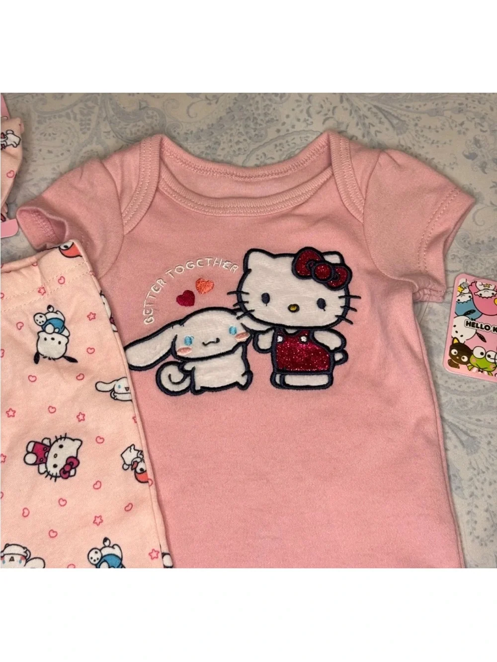 Hello Kitty and Friends Infant 3 Piece Footed Outfit